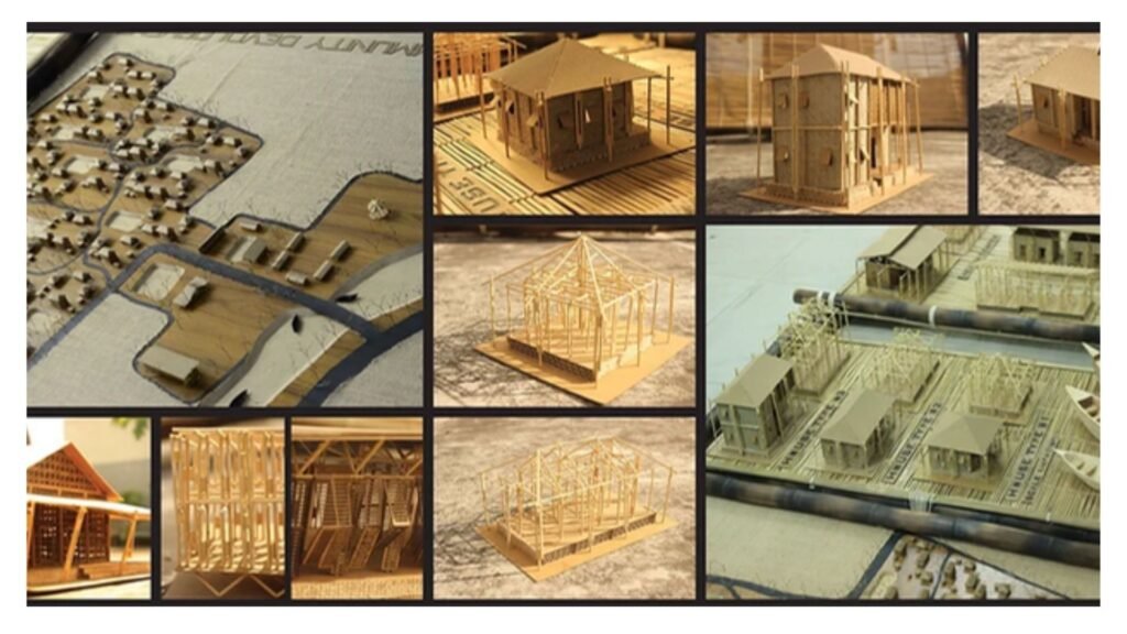 🏗️ ARD Architectural Models — Sustainable Rural & Floating Habitat Design Crafting Scalable Models for Climate-Smart Living in Bangladesh Architecture Research and Development (ARD) demonstrates its design philosophy through these architectural models, developed as part of the Smart Village & Micro Economic Zone (MREZ) initiative. Each model embodies eco-adaptive architecture, integrating bamboo, wood, and modular structural systems suitable for floodplains, coastal areas, and hilly regions.
